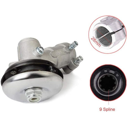 28mm Brushcutter Gearbox, 9 Teeth Round Universal Gearbox Compatible with Grass Trimmer and Chainsaw V1188-YUMANO-03725-1