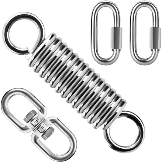 Spring Suspension with 360 degrees Swivel Hooks and Carabiners, Spring Suspension for Hanging Chair Yoga V1188-YUMANO-04370-1