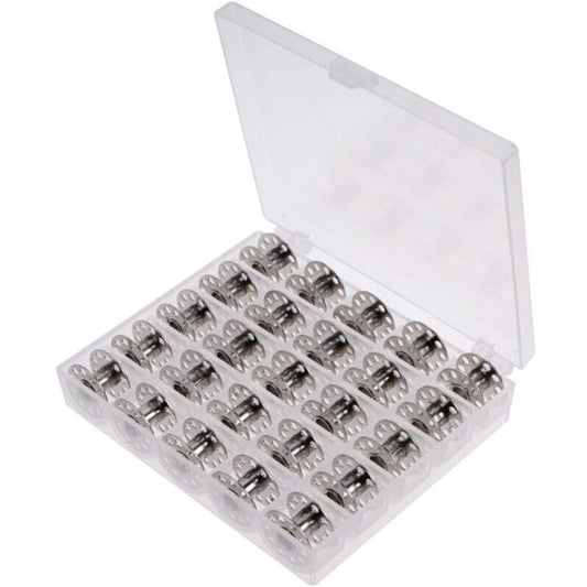 Metal Bobbins with Case for Standard Household Sewing Machine Brother Singer Bernina Pfaff Elna Babylock V1188-YUMANO-09015-1