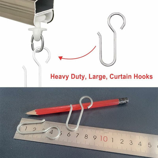 Heavy Duty Zinc Curtain Clips, 40 Pieces 50x2.5mm Curtain Rail Hooks for Door Curtains V1188-YUMANO-11390-1