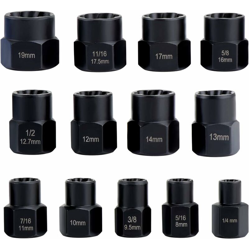 Socket Wrench Set with Nut Extractor For Damaged Bolts 13 Pieces V1188-YUMANO-12966-1