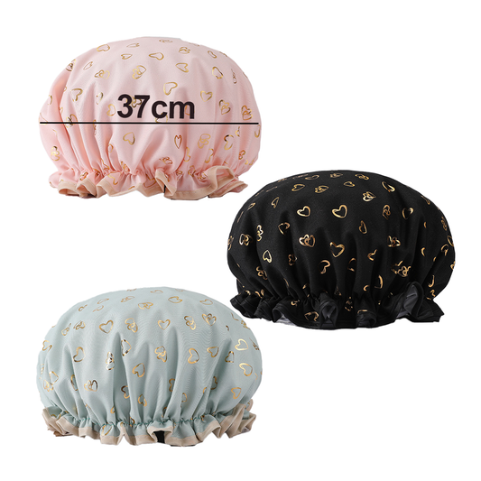 Shower Caps, 3-pack for women, waterproof and double layered V1188-YUUY46-00079