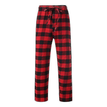 Men's Pajama Pants with Pockets, Soft Flannel Plaid Pajama Pants for Sleep M Gray V1188-YUUY46-30004-14