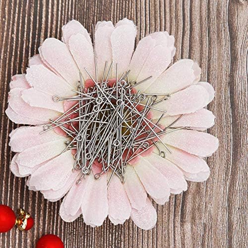 304 Stainless Steel Open Eye Pins for Jewelry Making, 4cm 300pcs Silver V1188-YUXY-00161-1