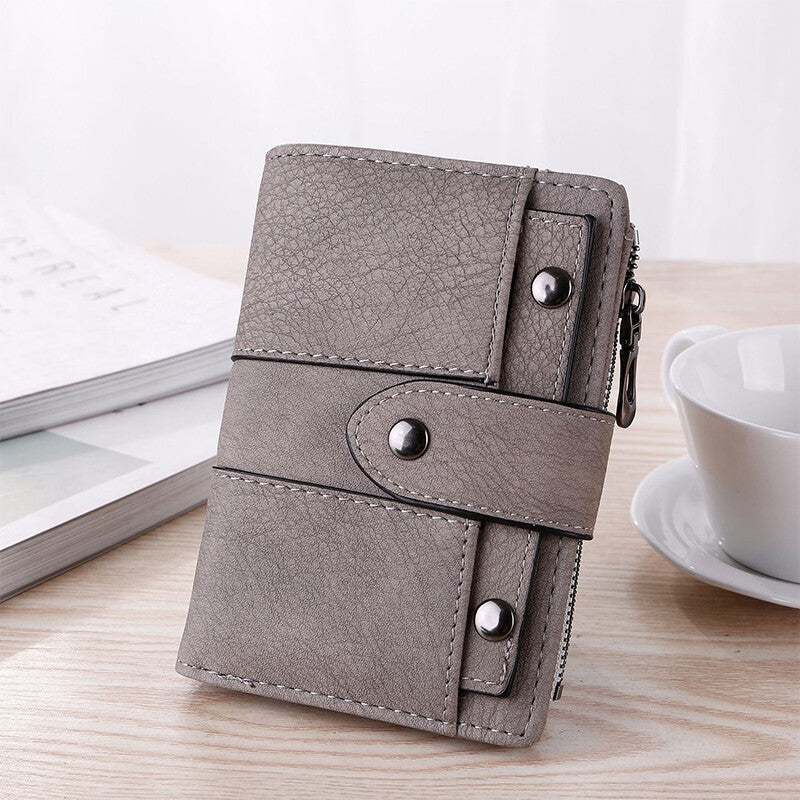 The New Trendy Foldable Small Wallet Women Leather Card Holder Wallet Pink V1188-YUYUF-52134-1
