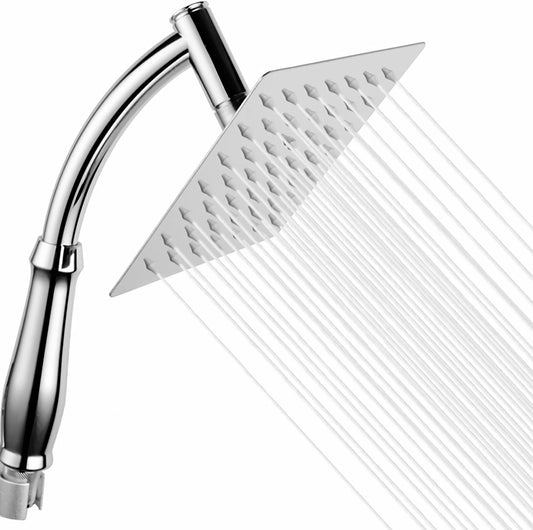 Rain Shower Head High Pressure Large Square Chrome Finish Universal Replacement Shower Accessories V1188-YUYUF-52542-1