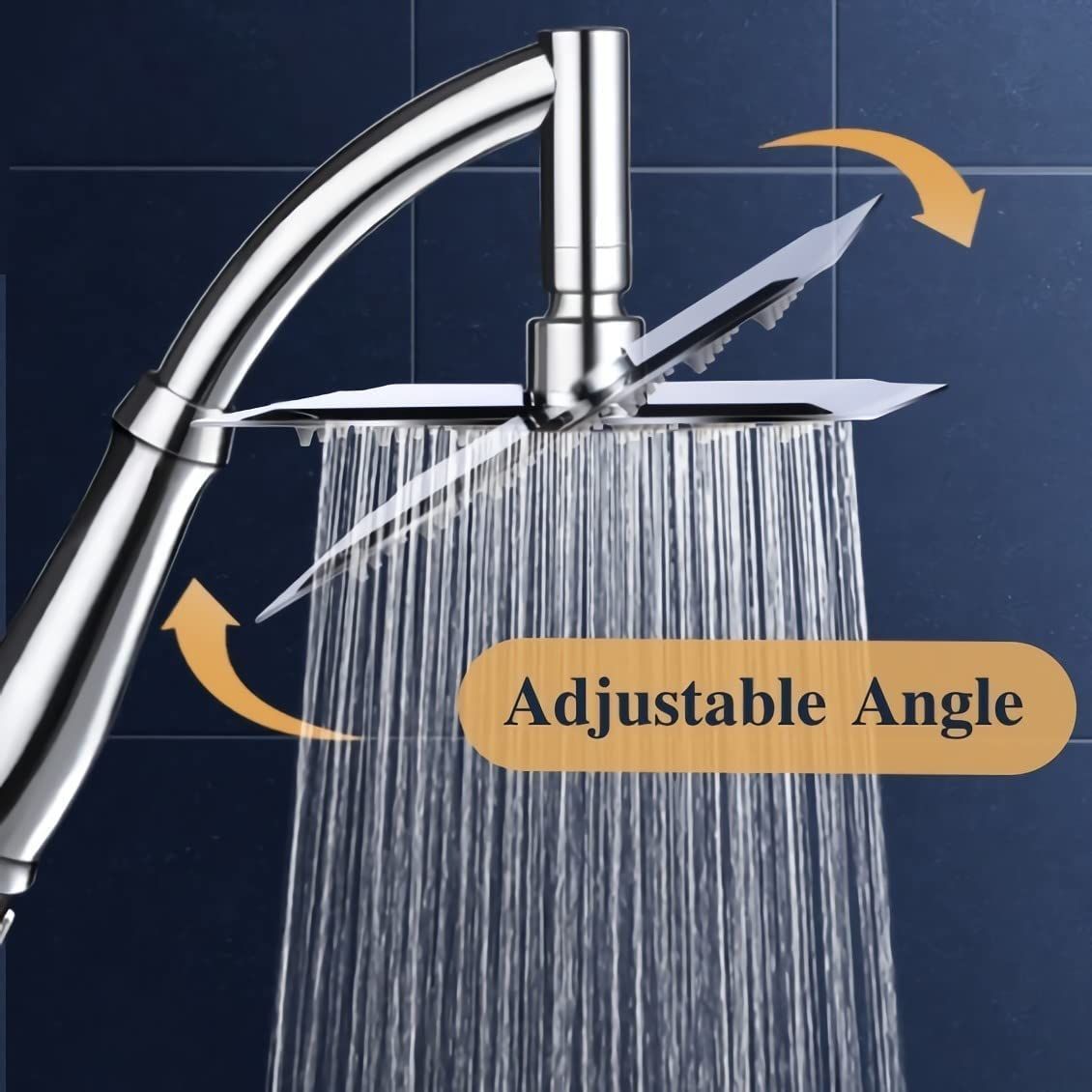 Rain Shower Head High Pressure Large Square Chrome Finish Universal Replacement Shower Accessories V1188-YUYUF-52542-1