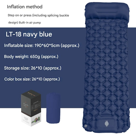 Camping Mattress Self-Inflating Lightweight Compact Single Double Attachable Inflatable Mat Navy V1188-YUYUF-7700464-7