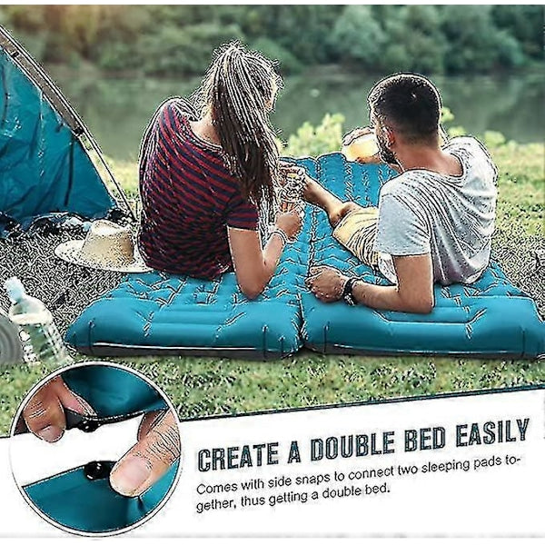 Camping Mattress Self-Inflating Lightweight Compact Single Double Attachable Inflatable Mat Navy V1188-YUYUF-7700464-7