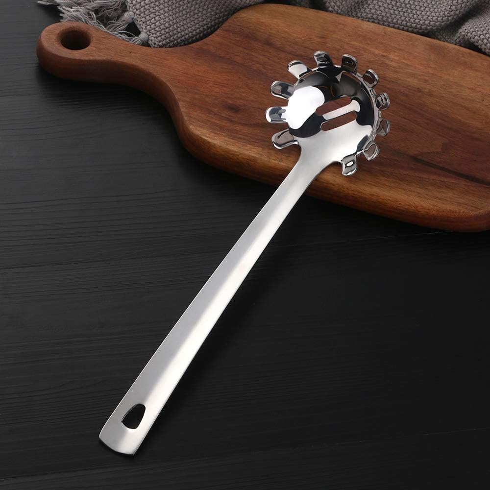 Stainless Steel Pasta Spoon: Spaghetti Server Fork & Noodles Ladle - Metal Pasta Claw for Kitchen Cooking V1188-ZC-01-108
