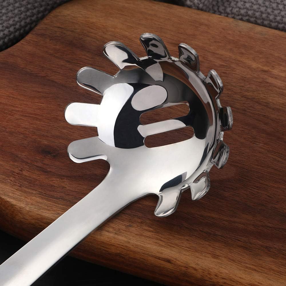 Stainless Steel Pasta Spoon: Spaghetti Server Fork & Noodles Ladle - Metal Pasta Claw for Kitchen Cooking V1188-ZC-01-108