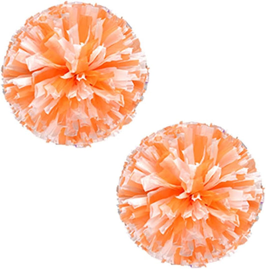 2 Pack Cheerleader Pom Poms Sports Dance Cheer Plastic Matte Pom Poms 12 inch Ring Handle Pom Poms V1188-ZC-01-111