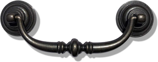 6 Pack MOOD.SC 3.5in Hole Center Shabby Chic Drawer Kitchen Cabinet Drop Bail Pulls Handles (89mm/Antique V1188-ZC-01-112