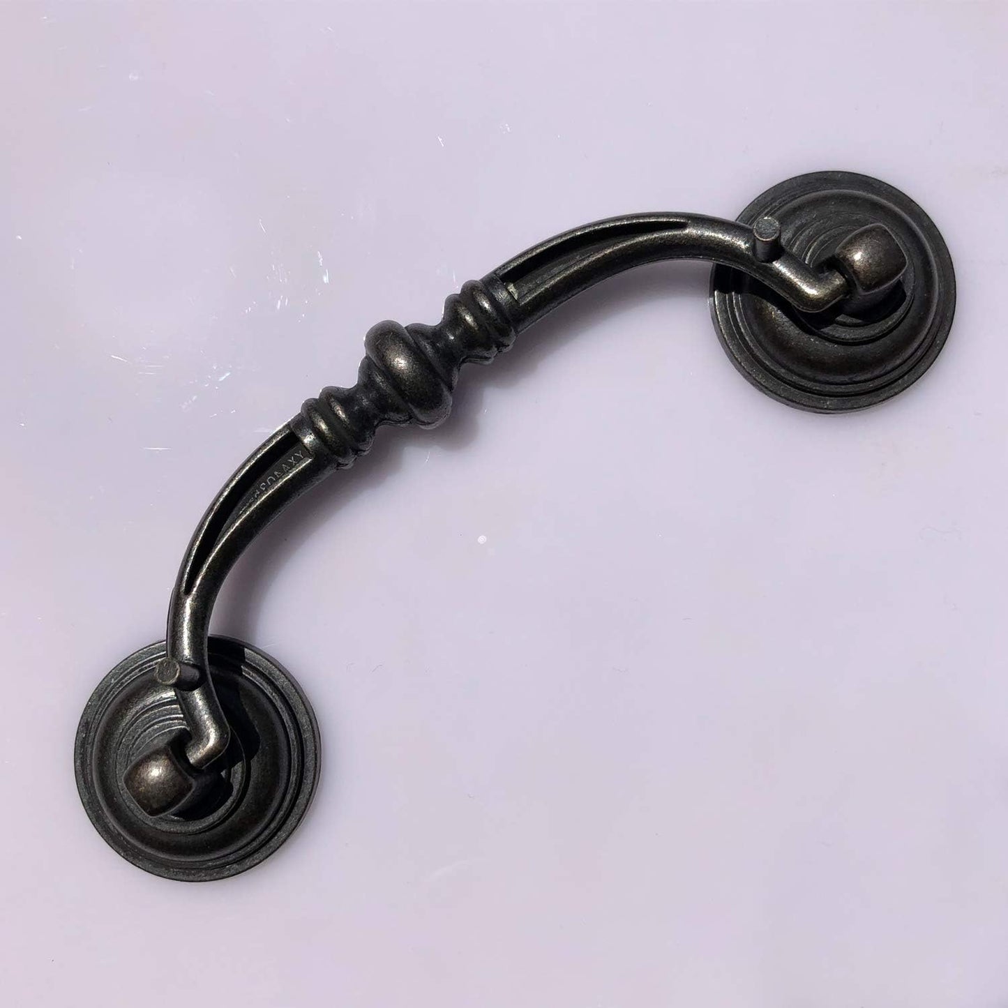 6 Pack MOOD.SC 3.5in Hole Center Shabby Chic Drawer Kitchen Cabinet Drop Bail Pulls Handles (89mm/Antique V1188-ZC-01-112