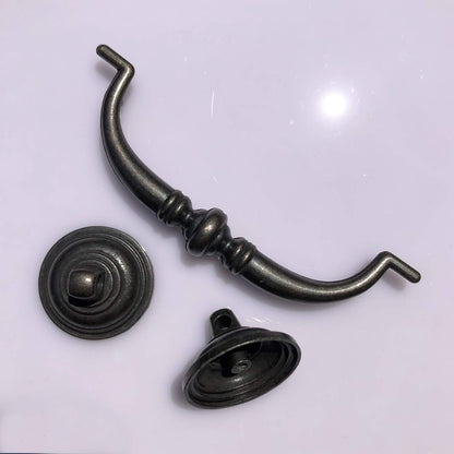 6 Pack MOOD.SC 3.5in Hole Center Shabby Chic Drawer Kitchen Cabinet Drop Bail Pulls Handles (89mm/Antique V1188-ZC-01-112