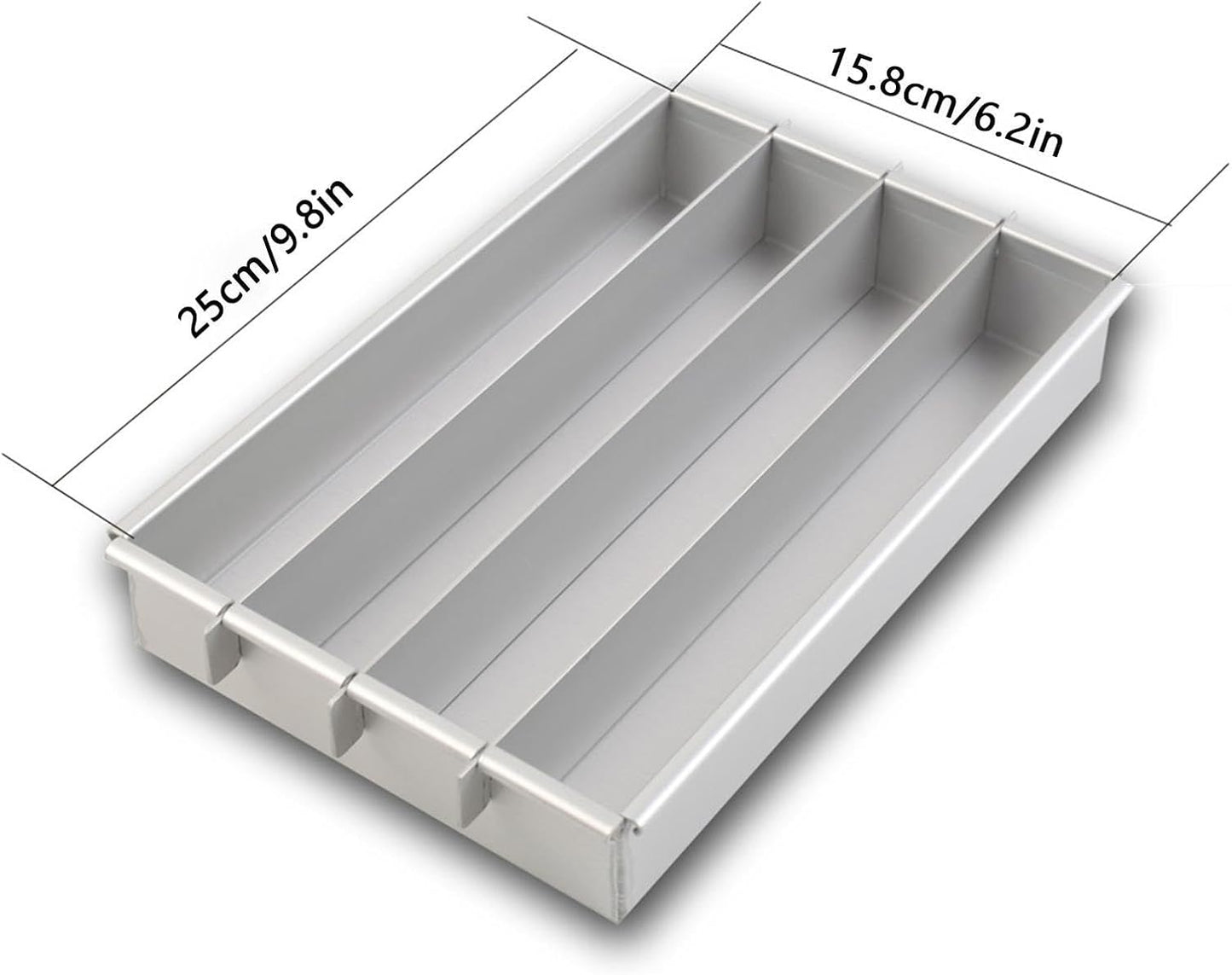 chrox Rectangle Cake Pan, Adjustable Battenberg Cake Mold Square, Multi-Function Cake Mold Baking Pans, Tool V1188-ZC-01-129