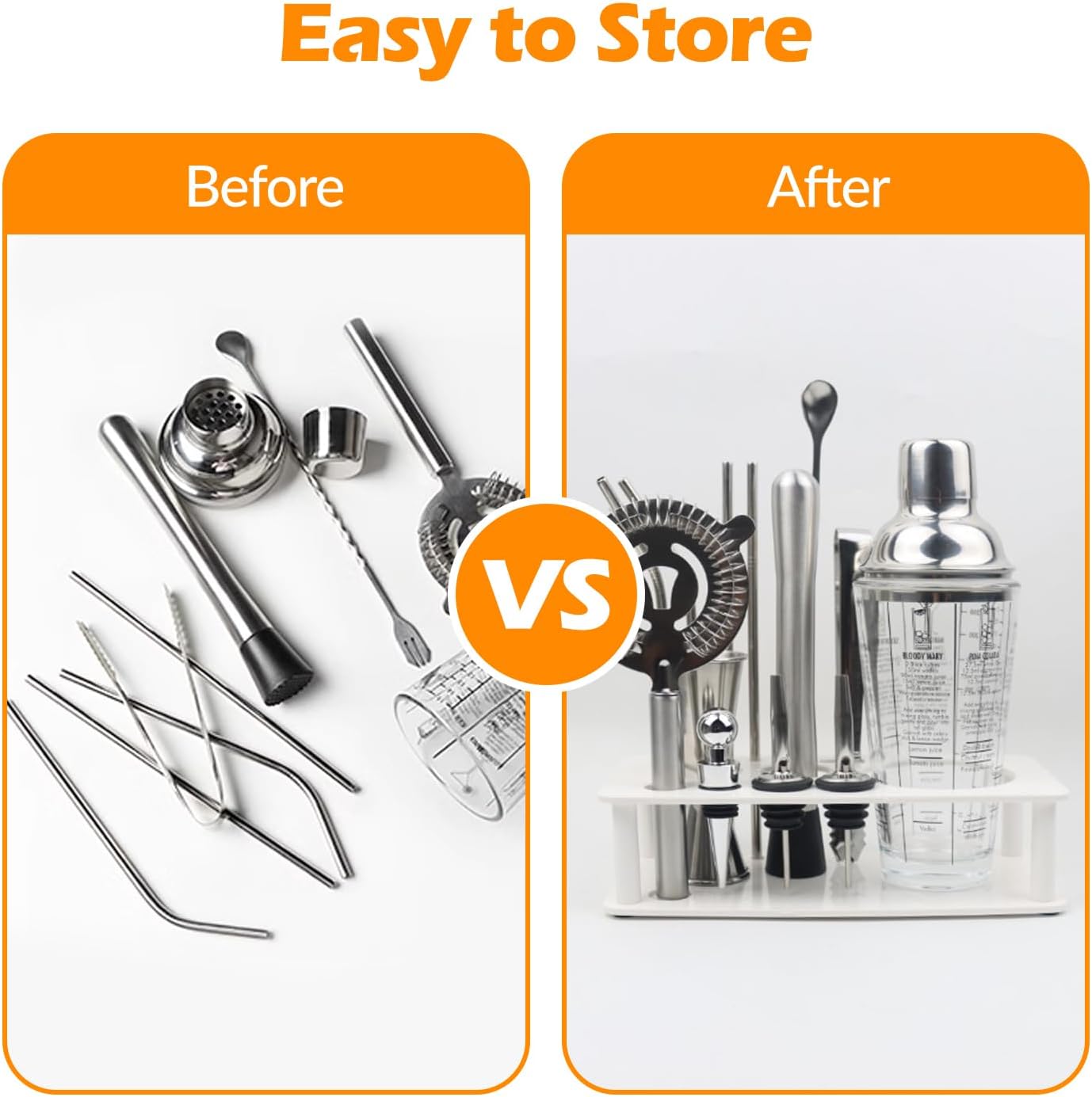 Professional Cocktail Shaker Stand, Bartender Kits Storage Stand, Bartending Tool Holder for Bar Cocktail, V1188-ZC-01-33