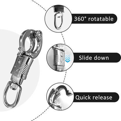 Ackron Panic Snap, Quick Release U-Type Snap Quick Release Clip Suitable for Lead Ropes Tie Offs Rotatable V1188-ZC-01-34