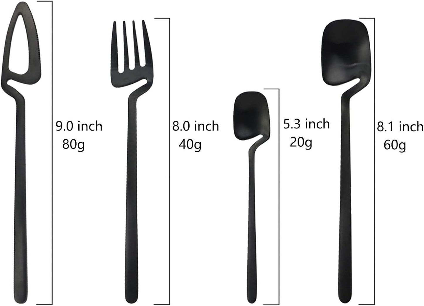 JASHII Flatware Set 32-piece Silverware Set Matte Finished Cutlery Set Service for 8 Include V1188-ZC-01-37