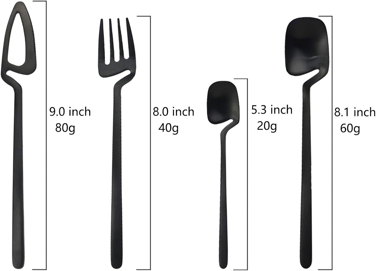 JASHII Flatware Set 32-piece Silverware Set Matte Finished Cutlery Set Service for 8 Include V1188-ZC-01-37