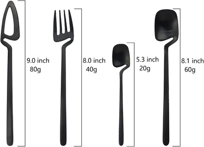 JASHII Flatware Set 32-piece Silverware Set Matte Finished Cutlery Set Service for 8 Include V1188-ZC-01-37