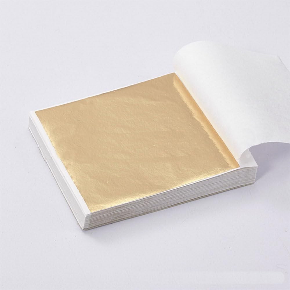 100PCS 24K Pure Genuine Gold Leaf Foil Sheet Gold Decoration (Champagne) V1188-ZC-DLL-1022