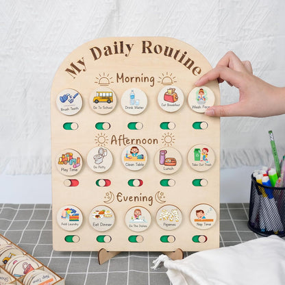 Daily Routine Chart for Kids, Visual Schedule, Routine Chart for Toddlers 3-5, Morning Bedtime Routine Chart V1188-ZC-DLL-1382