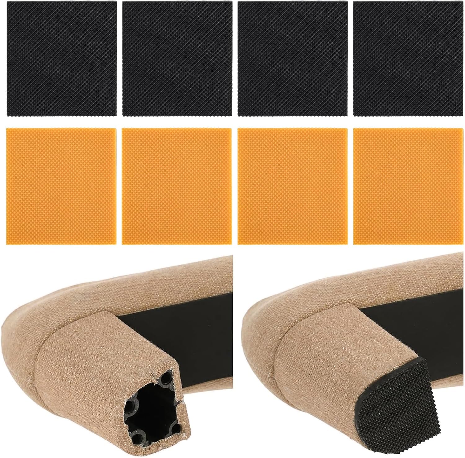 8pcs High Heels Patch Square Sole Repair Tips Rubber Boot Heel Replacement Sole Protectors Non-Slip Heel V1188-ZC-DLL-1608