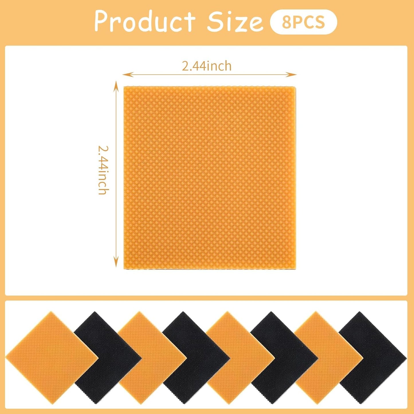 8pcs High Heels Patch Square Sole Repair Tips Rubber Boot Heel Replacement Sole Protectors Non-Slip Heel V1188-ZC-DLL-1608