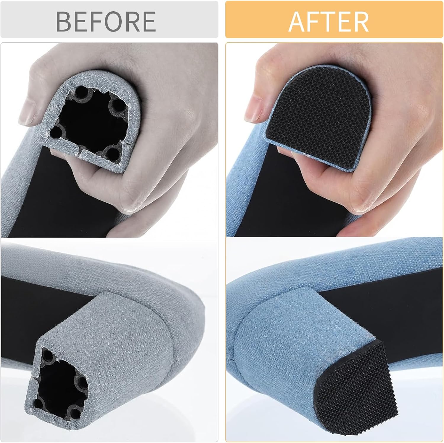 8pcs High Heels Patch Square Sole Repair Tips Rubber Boot Heel Replacement Sole Protectors Non-Slip Heel V1188-ZC-DLL-1608