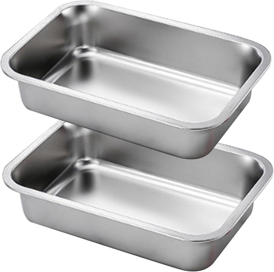 2PCS Stainless Steel Baking Pans, 9x13 Inch Rectangle Lasagna Pan, Stackable Deep Dish for Brownie, V1188-ZC-DLL-1627