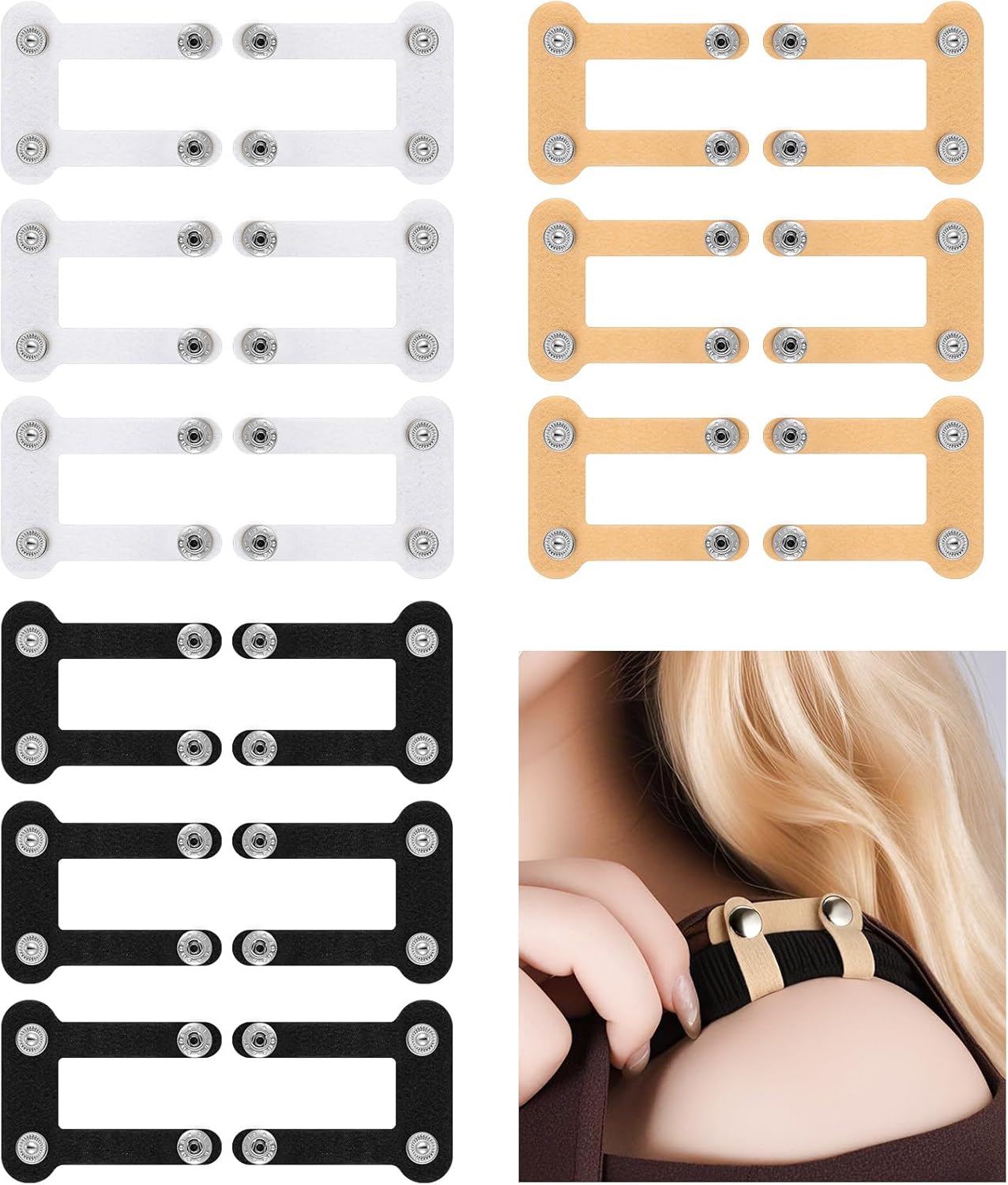 18 Pcs Bra Strap Hider Bra Strap Holders for Slipping Dress Retainers Clip to Hide Shoulder Keep in Place V1188-ZC-DLL-1636