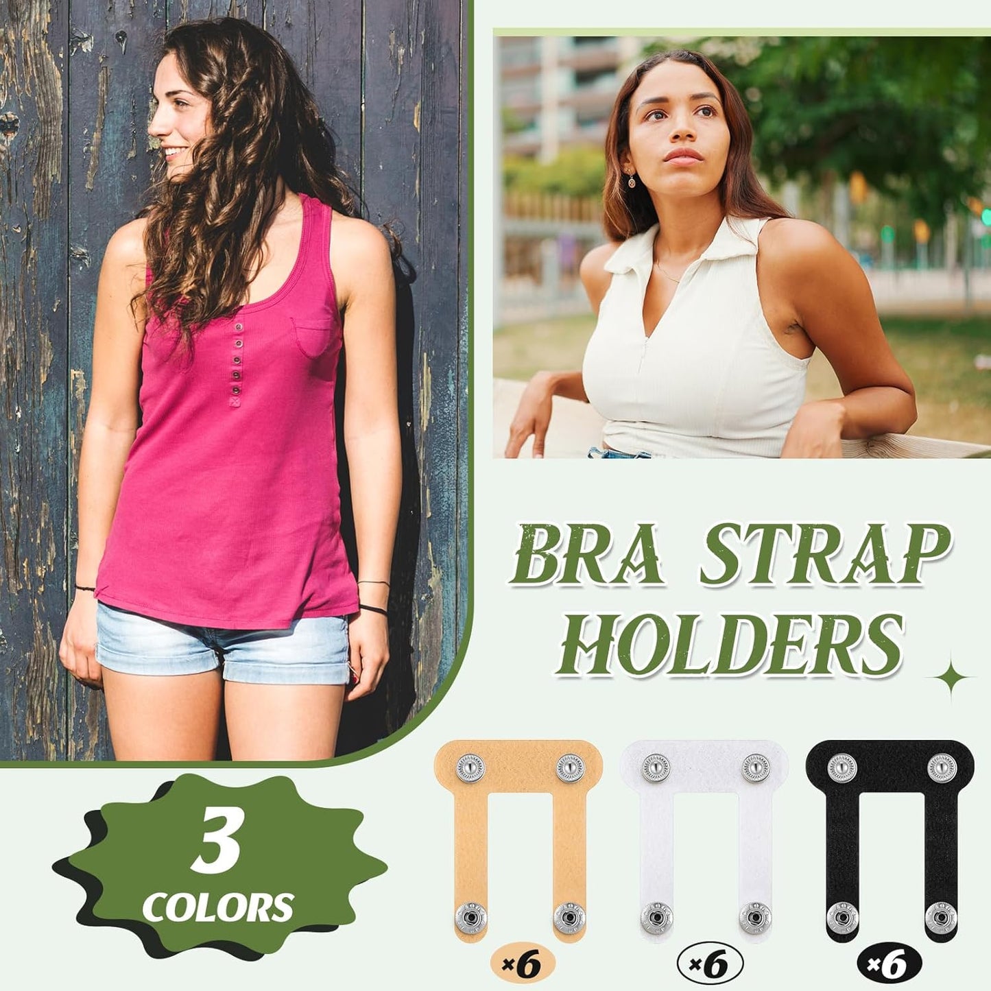 18 Pcs Bra Strap Hider Bra Strap Holders for Slipping Dress Retainers Clip to Hide Shoulder Keep in Place V1188-ZC-DLL-1636