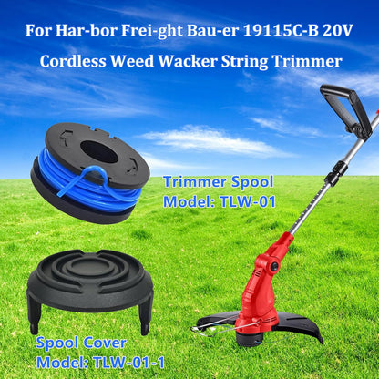 10-Pack String Trimmer Spool for Harbor Freight Bauer 19115C-B 20V Cordless String Trimmer, 0.065" 10Ft Weed V1188-ZC-DLL-1642
