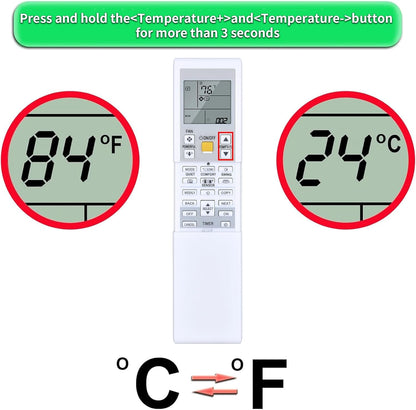 Replacement for DAIKIN AC Air Conditioner Remote Control, Compatible with ARC452A9 ARC452A10 ARC452A19 V1188-ZC-DLL-1644