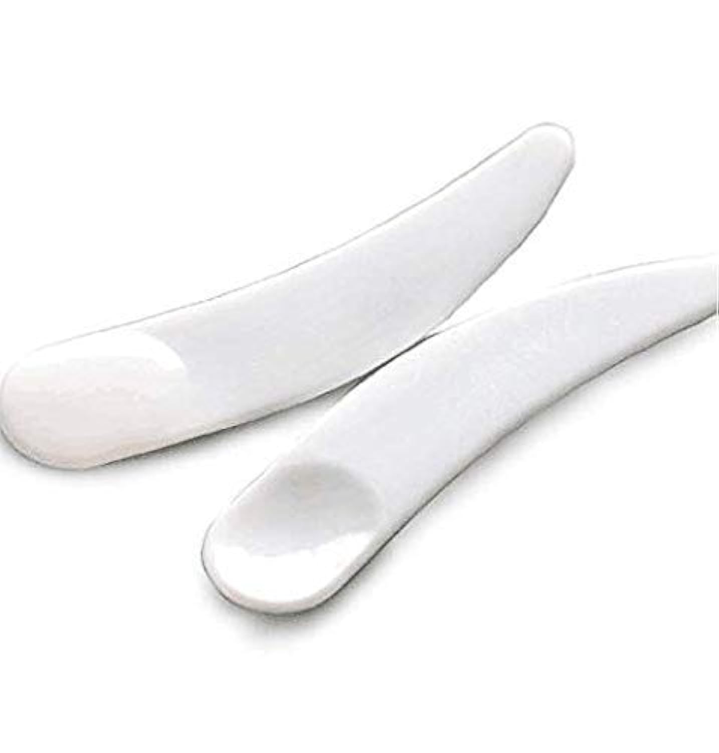 100PCS Disposable Mini Curved Cosmetic Spatula Scoop Makeup Mask Spatula Plastic Spoon,Small Makeup Scoop for V1188-ZC-DLL-1658