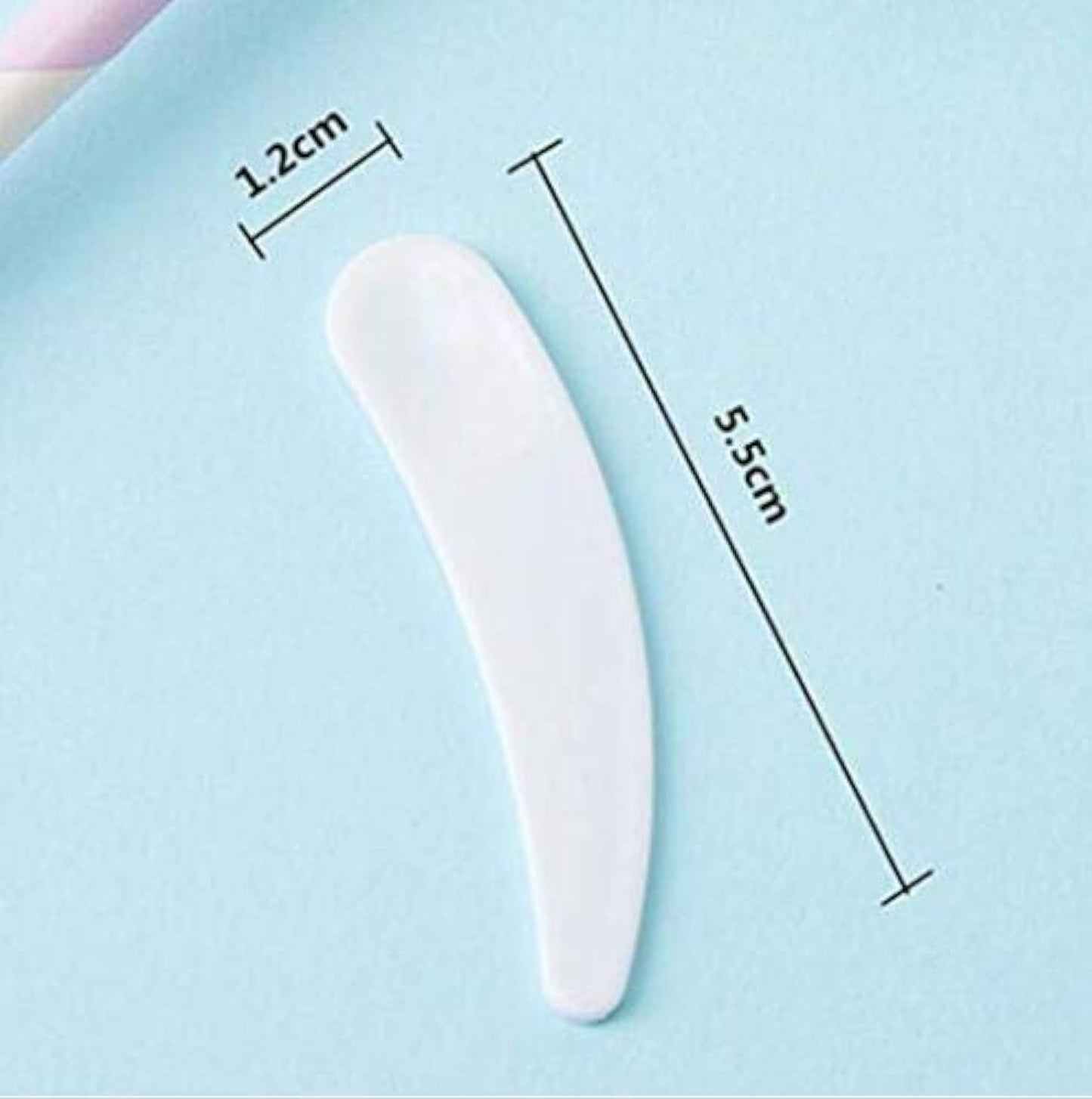 100PCS Disposable Mini Curved Cosmetic Spatula Scoop Makeup Mask Spatula Plastic Spoon,Small Makeup Scoop for V1188-ZC-DLL-1658
