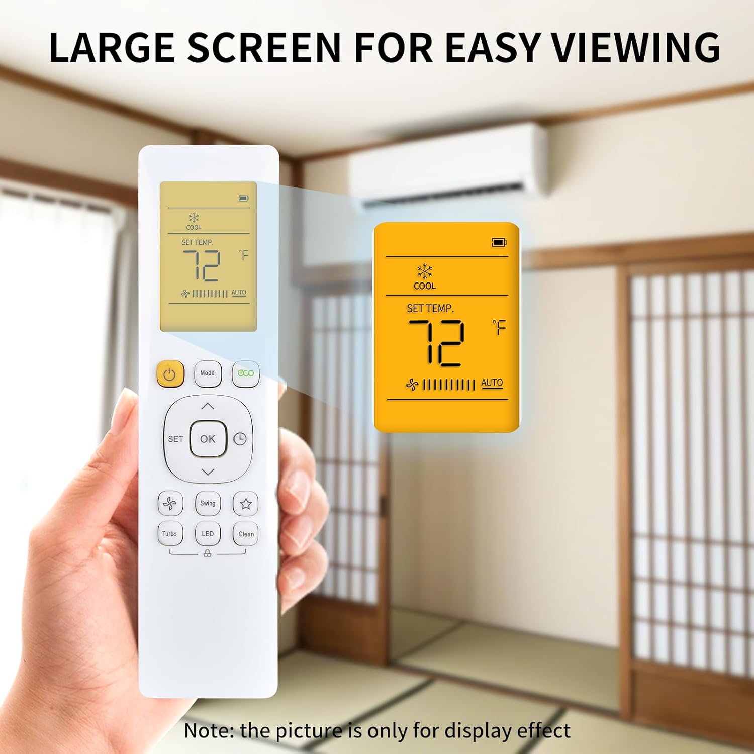 Replacement Remote Control Compatible with Pioneer 12,000 BTU 21.4 SEER2 Ductless Mini-Split Inverter+ Air V1188-ZC-DLL-1665