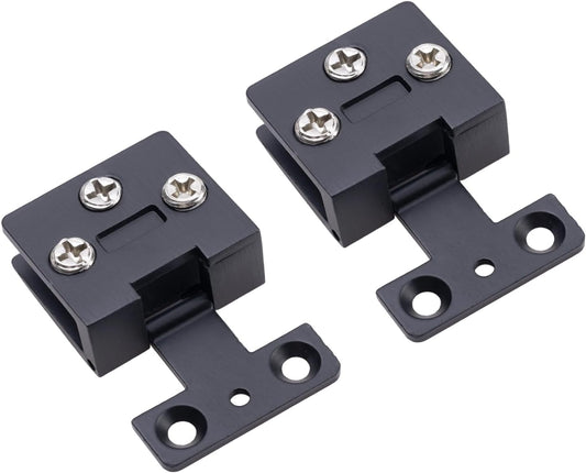 2 Pcs Black Zinc Alloy 90 Degree Frame Glass Cabinet Door Hinges, Wine Glass Frameless Door Hinge, Hinge V1188-ZC-DLL-1739