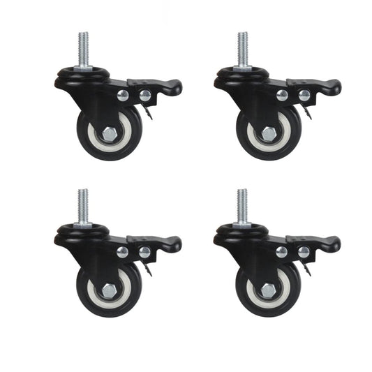 4Pcs 1.5 Inch Heavy Duty Caster Wheels Swivel Casters with Brake and M8 Threaded Stem, Loading 50kg/110lbs V1188-ZC-DLL-1761
