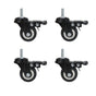 4Pcs 1.5 Inch Heavy Duty Caster Wheels Swivel Casters with Brake and M8 Threaded Stem, Loading 50kg/110lbs V1188-ZC-DLL-1761