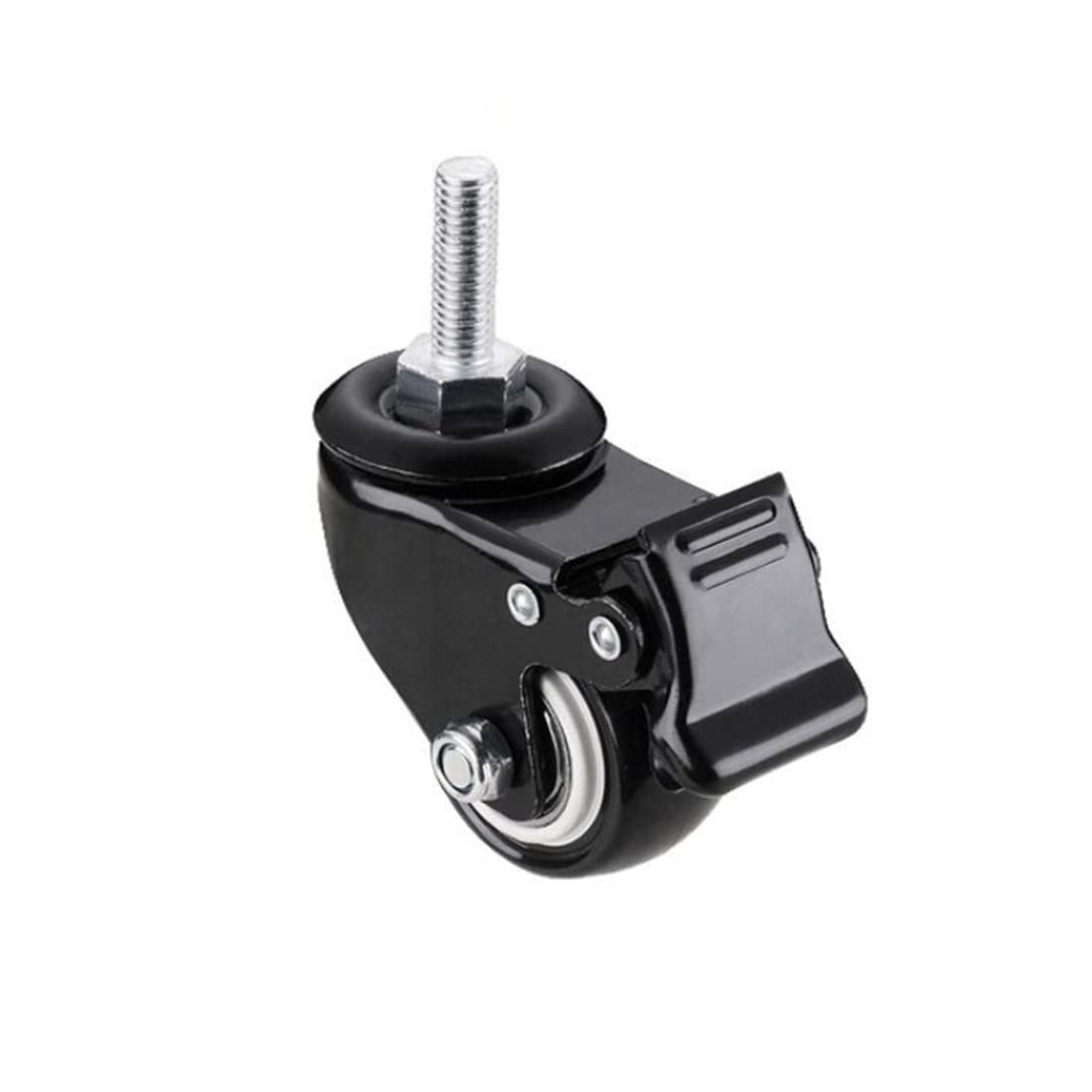 4Pcs 1.5 Inch Heavy Duty Caster Wheels Swivel Casters with Brake and M8 Threaded Stem, Loading 50kg/110lbs V1188-ZC-DLL-1761