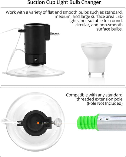 Professional Light Bulb Changer Kit - 3 Piece Set - Extension Pole Compatible, for High Ceiling Incandescent V1188-ZC-DLL-1797