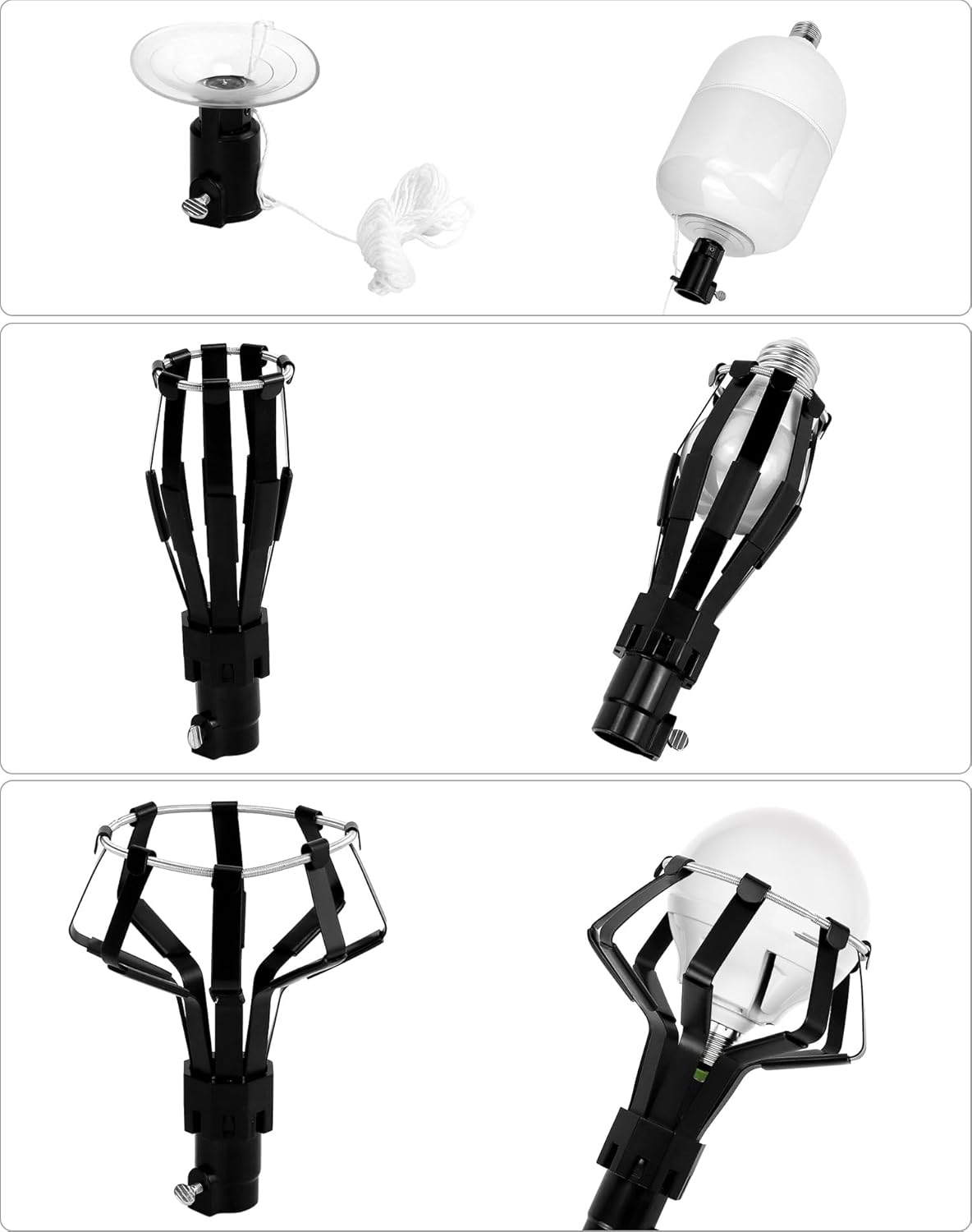 Professional Light Bulb Changer Kit - 3 Piece Set - Extension Pole Compatible, for High Ceiling Incandescent V1188-ZC-DLL-1797