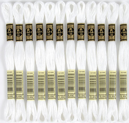 Bulk Buy: Six Strand Embroidery Cotton 8.7 Yards White 117-BLANC (12-Pack) V1188-ZC-DLL-2008