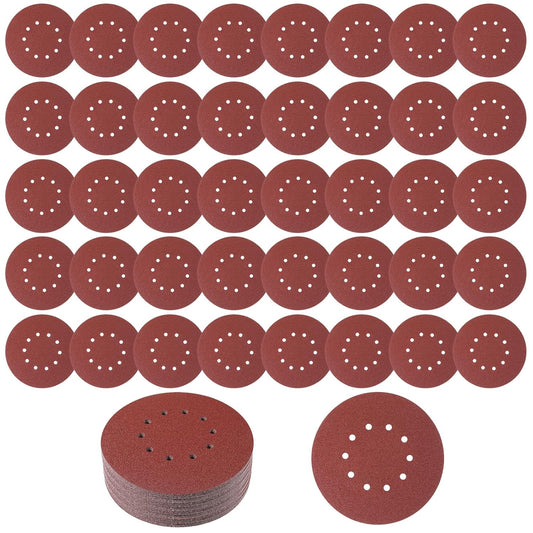 50 Pcs 9-Inch 10-Hole Drywall Sanding Discs Set, 10 Each of 60 80 120 150 240 Grits Hook-and-Loop Sanding V1188-ZC-DLL-2105