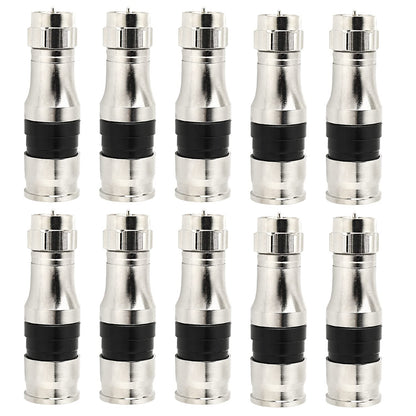 RG11 Connectors 10 Pack,F Type Connectors,RG11 Coax Cable Compression Fitting with Weather Seal O Ring V1188-ZC-DLL-2133