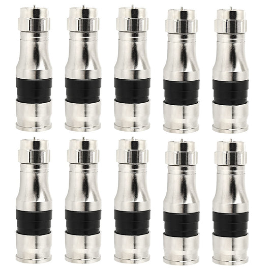 RG11 Connectors 10 Pack,F Type Connectors,RG11 Coax Cable Compression Fitting with Weather Seal O Ring V1188-ZC-DLL-2133