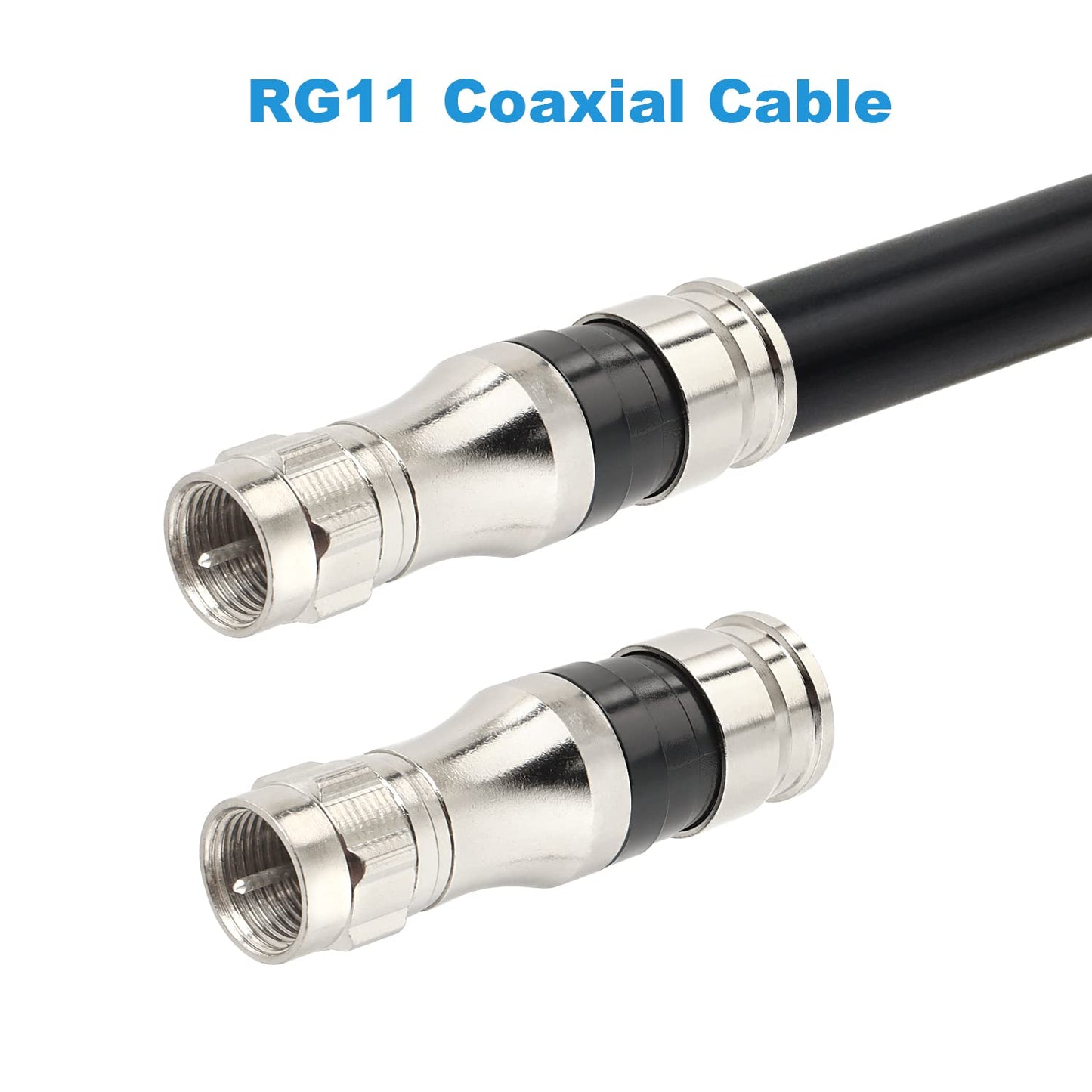 RG11 Connectors 10 Pack,F Type Connectors,RG11 Coax Cable Compression Fitting with Weather Seal O Ring V1188-ZC-DLL-2133