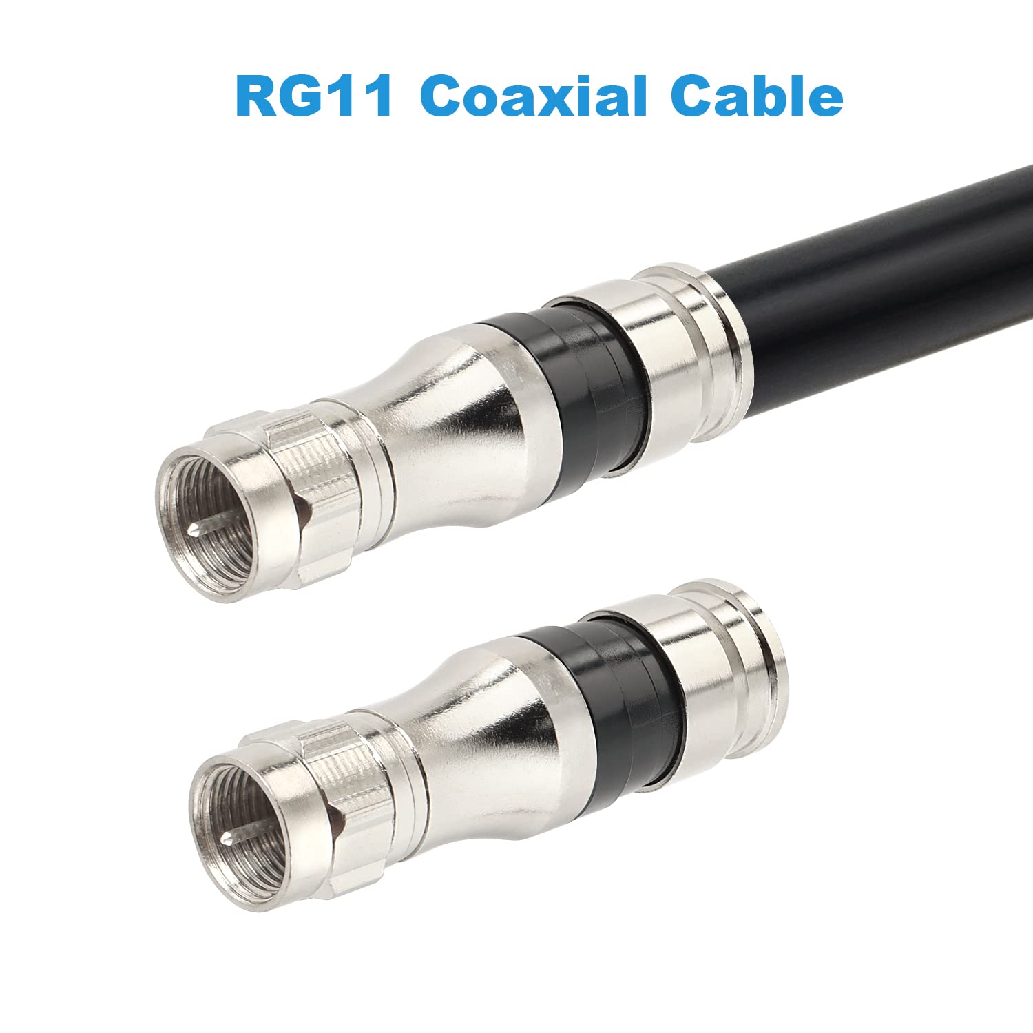 RG11 Connectors 10 Pack,F Type Connectors,RG11 Coax Cable Compression Fitting with Weather Seal O Ring V1188-ZC-DLL-2133